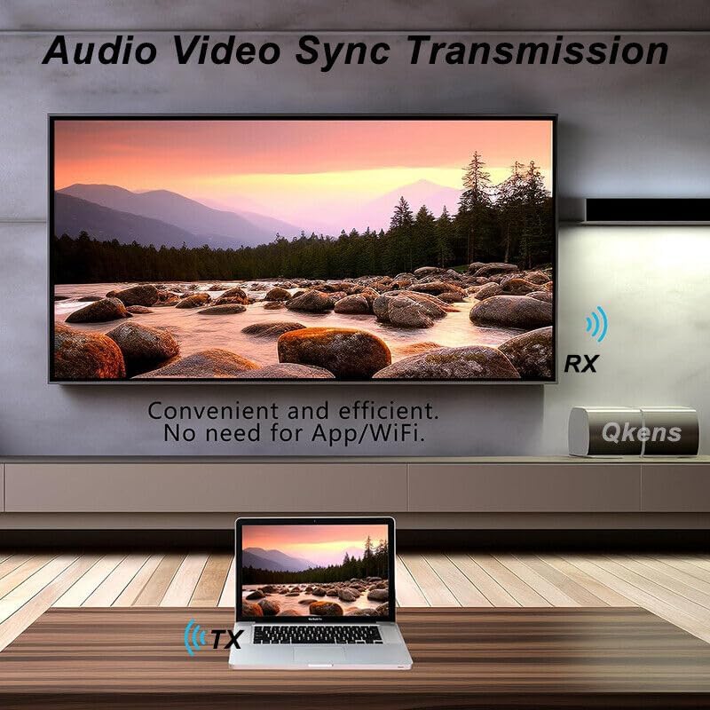 Image of ETZIN Wireless HDMI Transmitter and Receiver Extender 200m(656Ft) 5.8GHz 1080P@60Hz Audio Video Extender Kit and HDMI Loop-Out for TV,DSLR Camera,Projector,DVR,Laptop,PS5,Switch