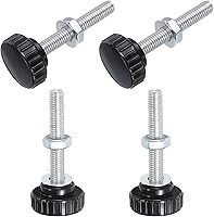 Vista 39 de Uxcell 4 juegos de perillas estriadas con tornillos de pulgar y tuercas, rosca macho métrica M6 x 35 mm, cabeza de plástico de 25 mm, perillas