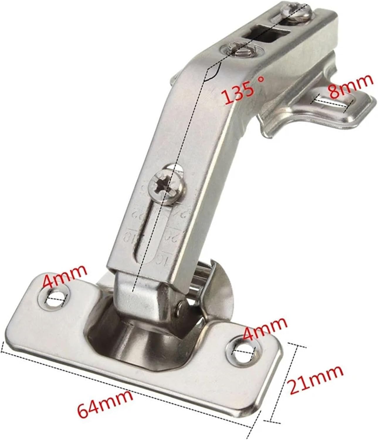 2PCS Hinges 135 Degree Plate Screws Set for Closet Doors Closets Corner Kitchen Cabinet Door Hinges Combination