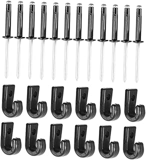 VILLFUL 1 Set 12j Hook with 12 Rivets Washer Set Bulb Hooks Tie Down Hook for Kayaks Bungee Cord Lashing Hook Tri Bulb Rivet Bungee Lashing Hook J Hooks Lashing Hook with Rivet J-Hook