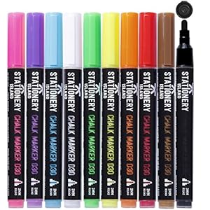 Stationery Island Krijtstiften D30 Pak Van 10 Diverse Kleuren – 3mm Penpunten markeringen . Droog Uitwisbaar krijtmarker…
