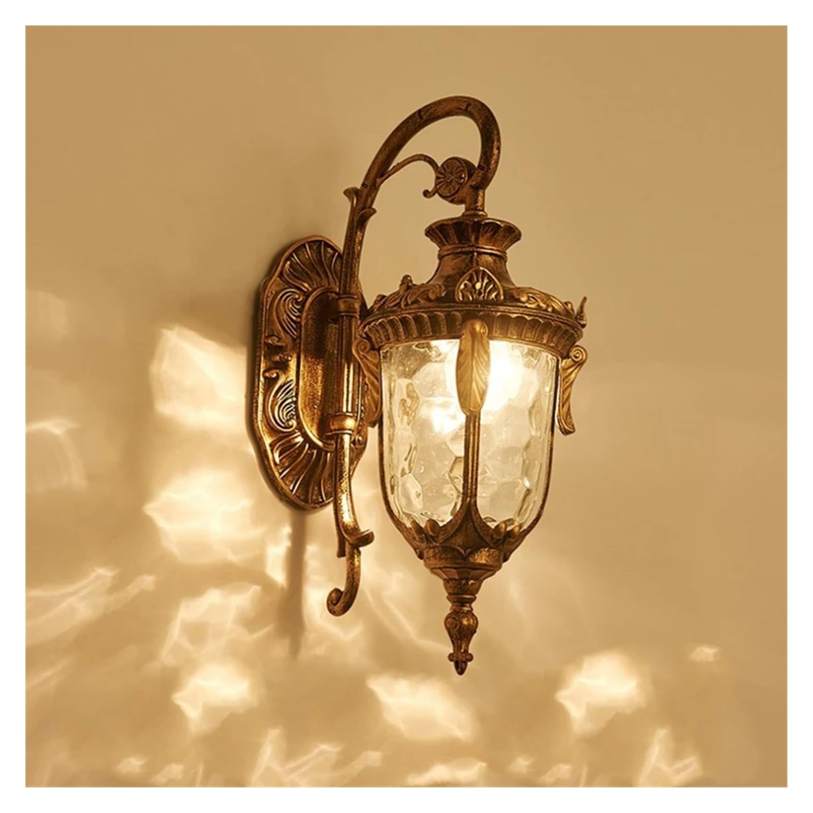 CWCQGH Wall Sconces, Wall Light Fixtures Retro Porch Lamp Exterior Nighting Sconce Compatible with House Front Door Garage Patio Bronze+Glass E27,Brown