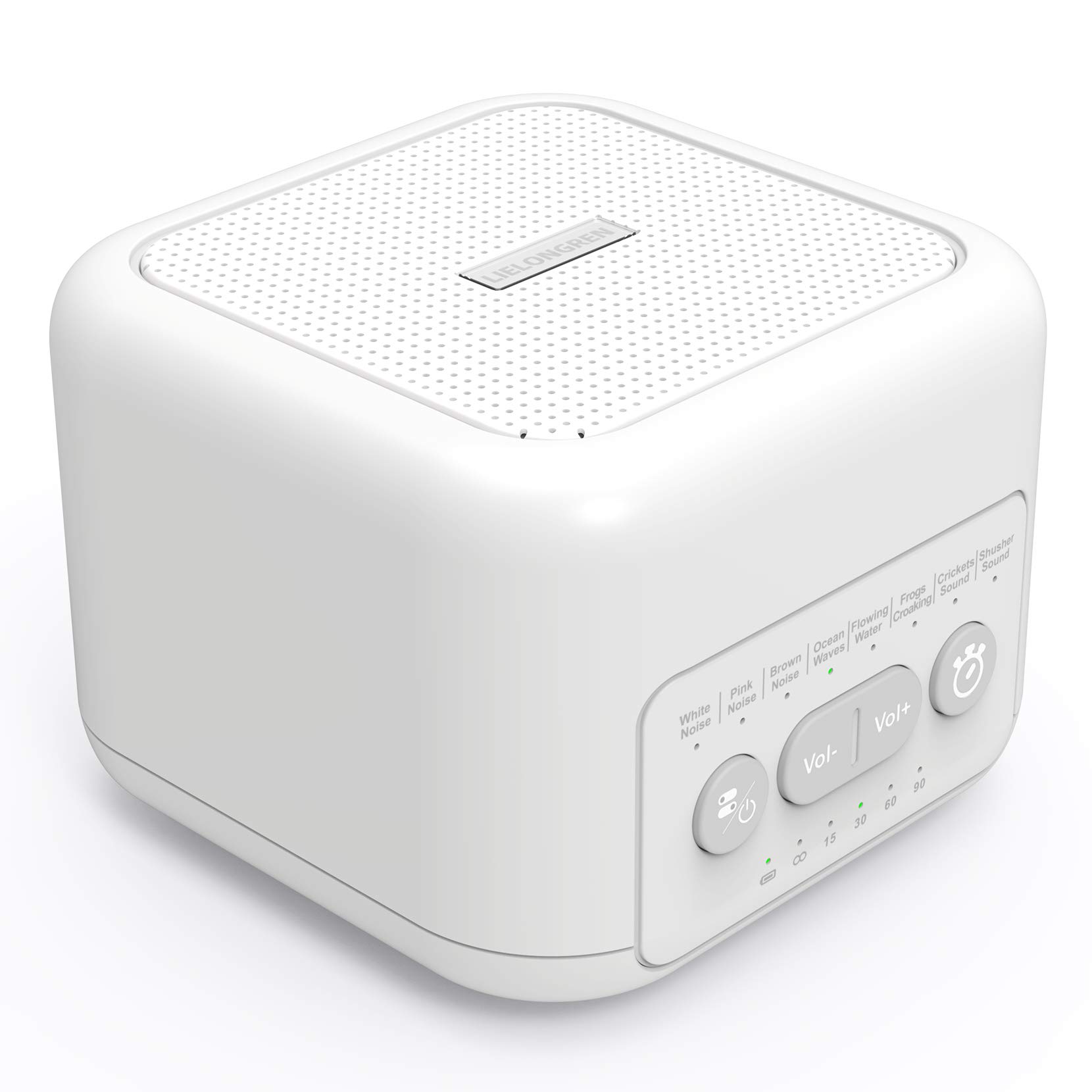 White Noise Machine with 8 Therapy Soothing Sounds for Sleeping, Auto-Off Timer and Memory Functions, Portable Sound Machine for Baby, Kids, Adults, Home and Office – White