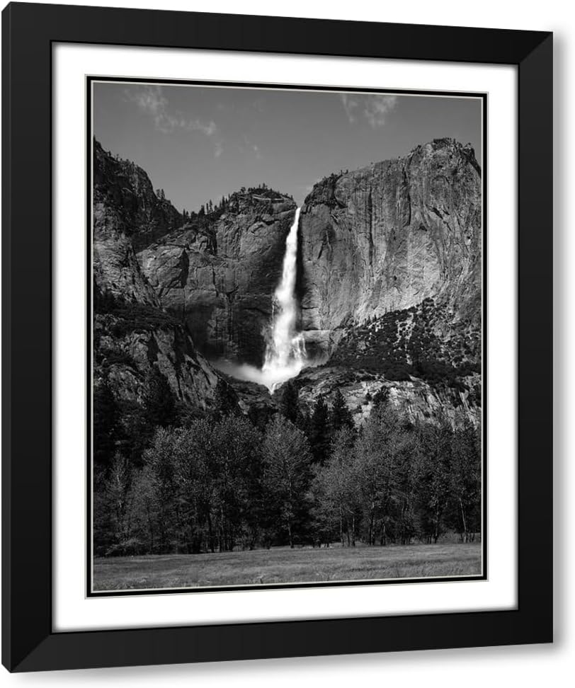 ArtDirect Yosemite Falls Yosemite National Park California 19x24 Black Modern Wood Framed with Double Matting Museum Art Print by Highsmith, Carol