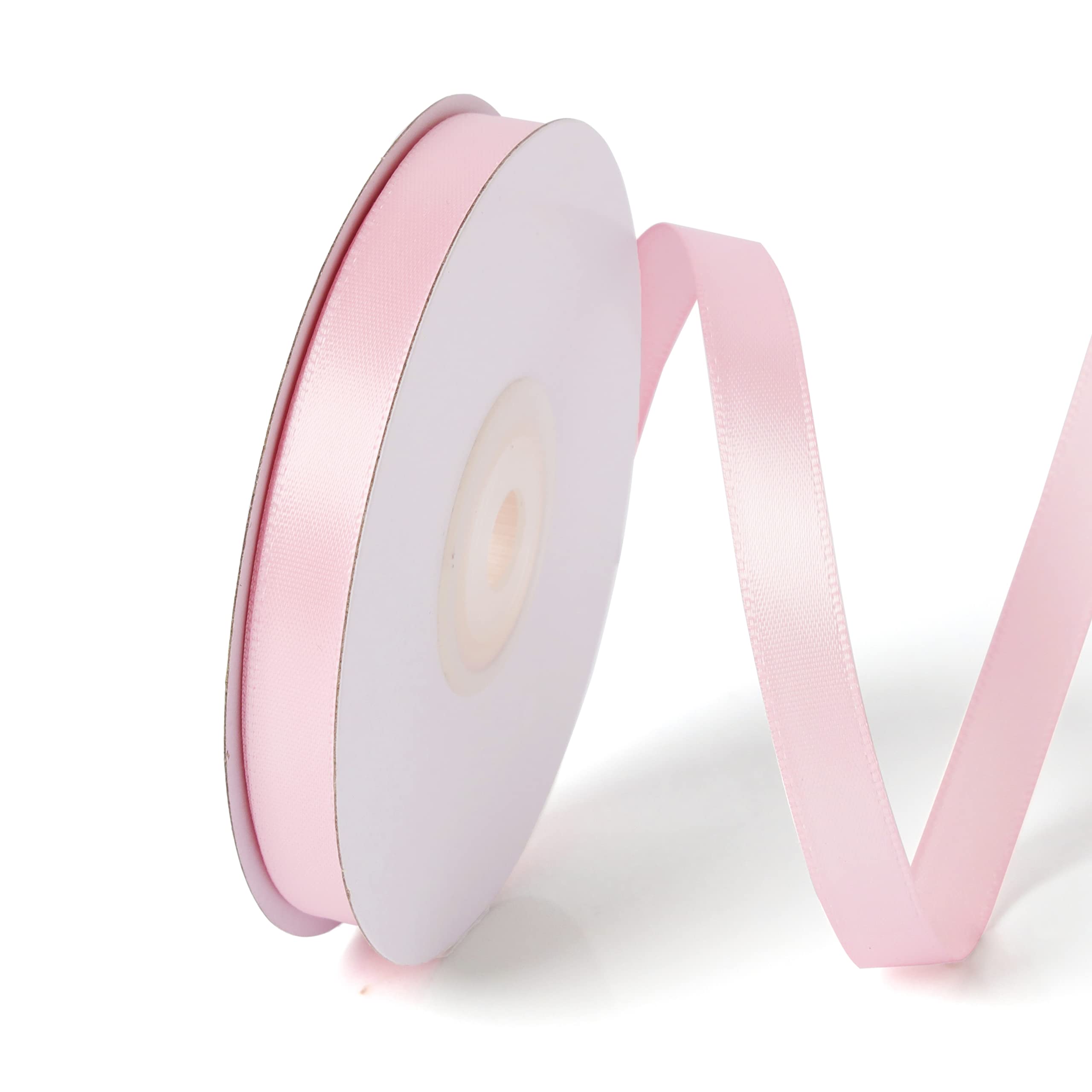 3/8 Inch Single Face Solid Color Satin Ribbon Roll, Ribbons Great for Gift Wrapping, Crafts, Wedding Party Decoration, Hair Bows Making and Other