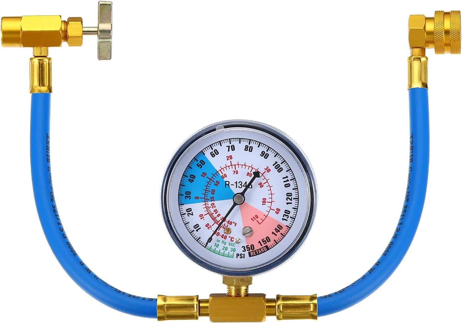 PATIKIL AC Refrigerant Recharge Hose with Pressure Gauge, 1/2" Acme Refrigerant Charging Can Opener Tap Dispensing Valve for HVAC Air Conditioners System