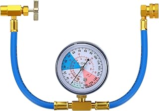 PATIKIL AC Refrigerant Recharge Hose with Pressure Gauge, 1/2" Acme Refrigerant Charging Can Opener Tap Dispensing Valve for HVAC Air Conditioners System