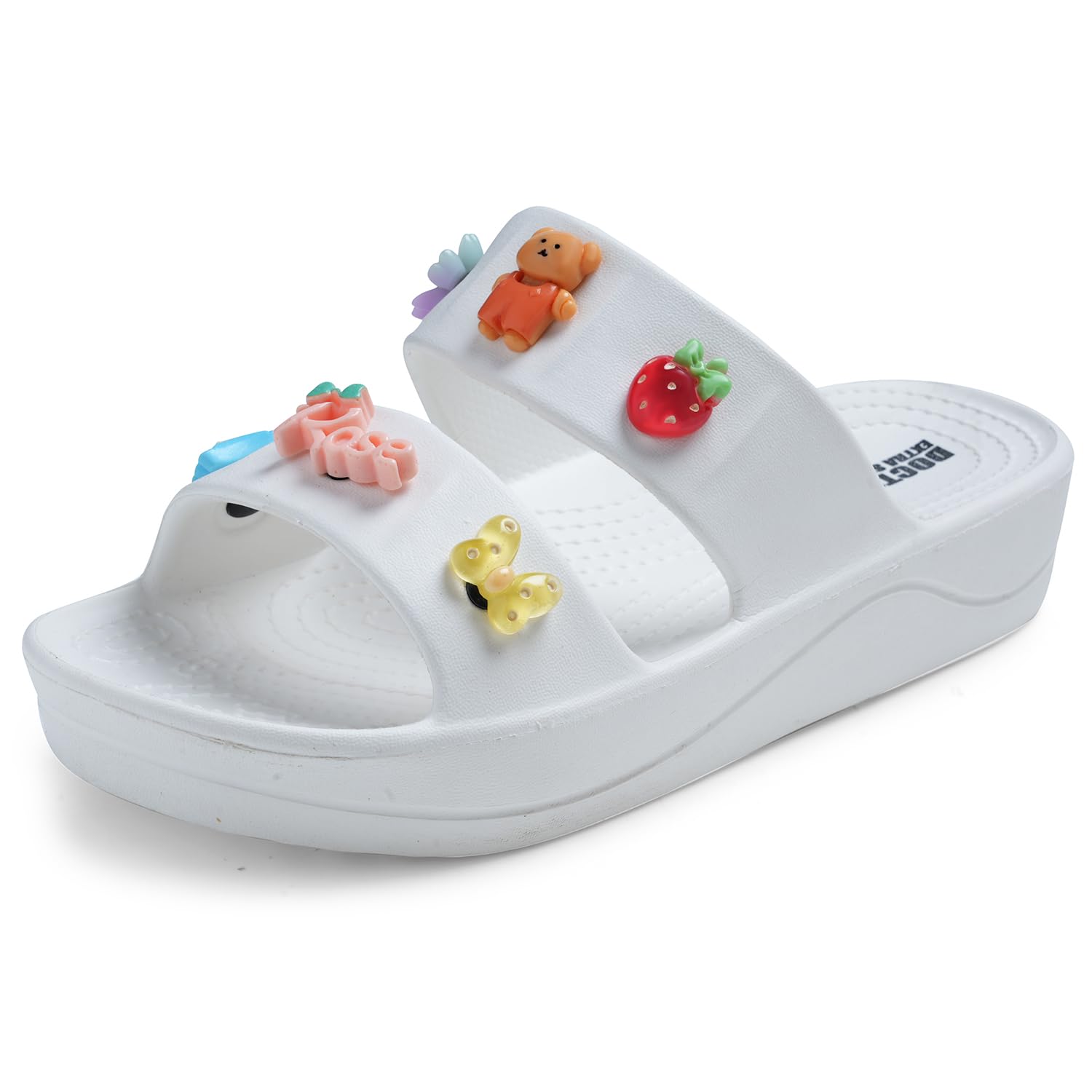 Women's Classic Charms Clogs/Sandals with Adjustable Back Strap for Adult| Comfortable & Light Weight | Stylish & Anti-Skid |Waterproof & Everyday Use Mules for Girls & Ladies D-540
