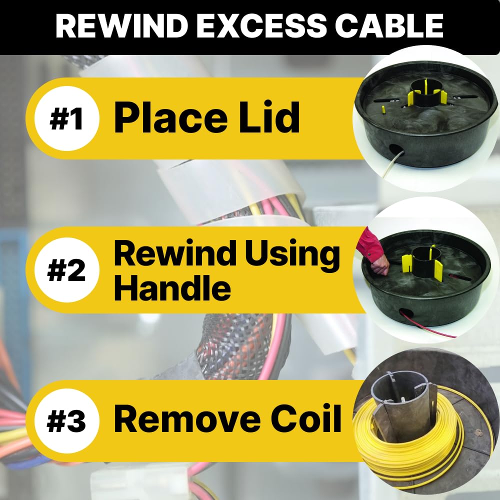 Rack-A-Tiers Wire Tub - Coil Wire Dispenser Dispense & Rewind Wire Coils 360 Wire Dispensing Spinning Electrical Wire Dispenser No Setup Needed 18455 product thumbnail 5
