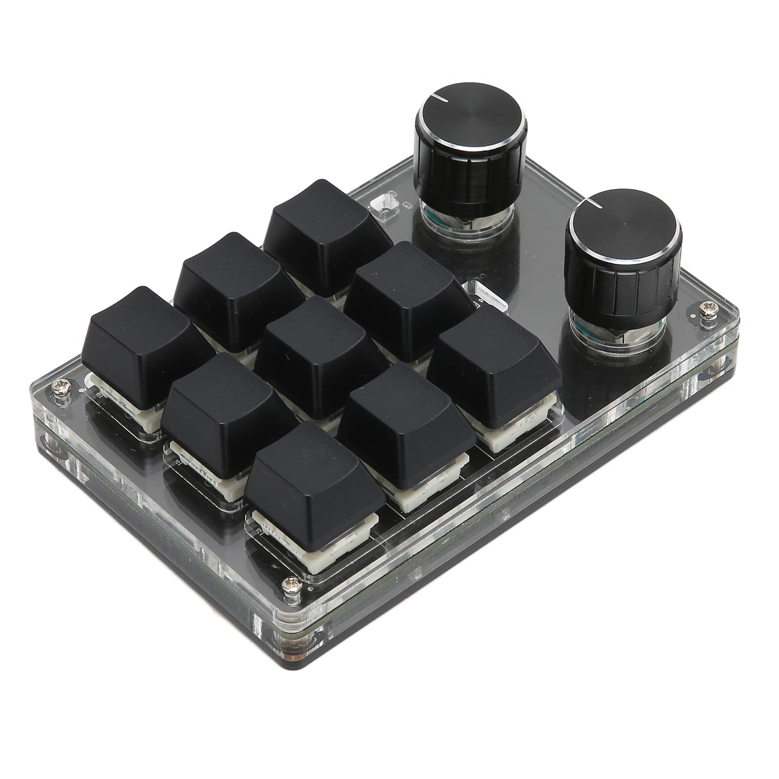 Mechanisches 9 Tasten Makro Pad mit Doppelknöpfen, USB Bluetooth Dual Modus | Programmierbare Gaming Tastatur für OSU DIY Custom Keyboard mit Acrylgehäuse 200mAh