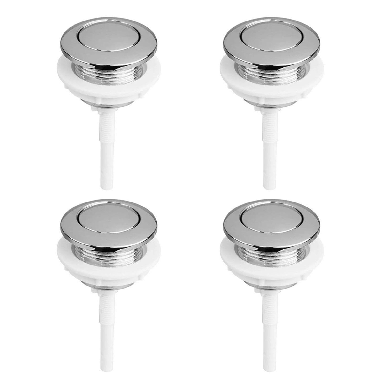 Nidhfg Silver White 4-Piece Toilet Flush Button, Toilet Parts Replacement, Toilet Tank Supplies, Toilet Accessories.