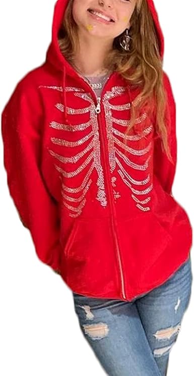 Red rhinestone skeleton jacket Clearance
