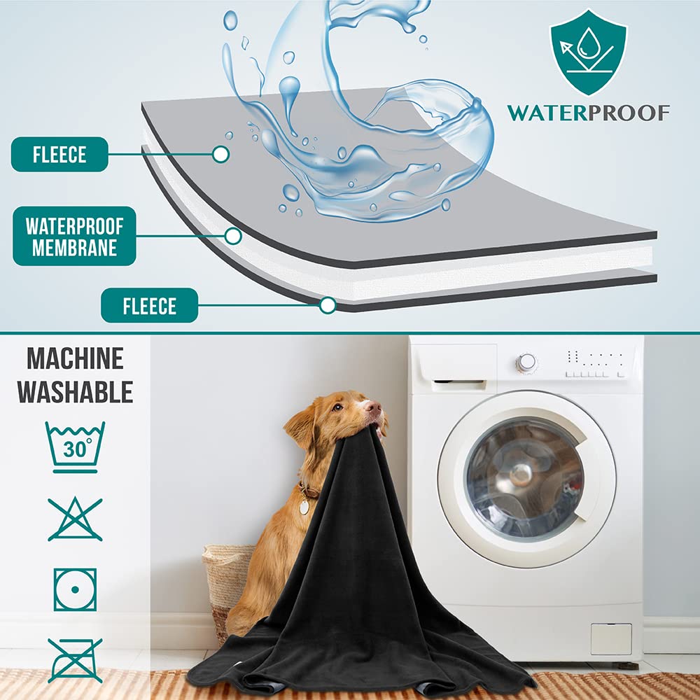 PetAmi Manta Impermeable para Perros pequeños, medianos y Grandes, Manta Protectora para Mascotas, Manta de Forro Polar para Gatos, Manta Lavable, Protector de Muebles de sofá, Jaula Reversible de