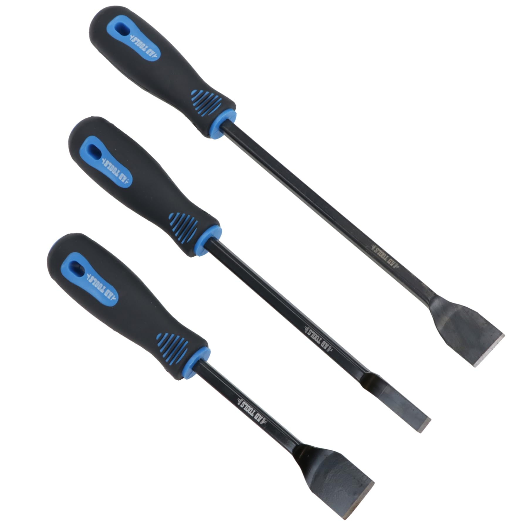Ab Tools Black 3Pc Scraper Removal Removers For Gaskets Dirt Carbon With Tpr Handles