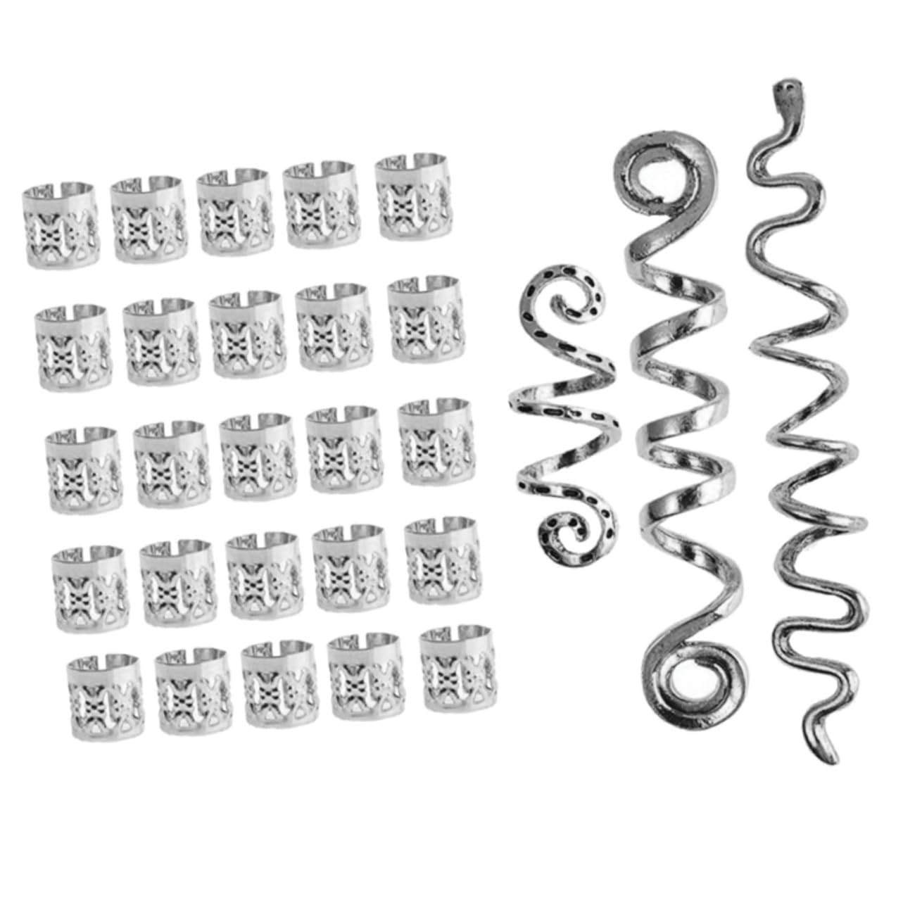 SOESFOUFU 28pcs Hair for Dreadlocks Spiral Hair Coils Accessories for Braiding Dreadlock Jewelry for Hair Styling and Decoration