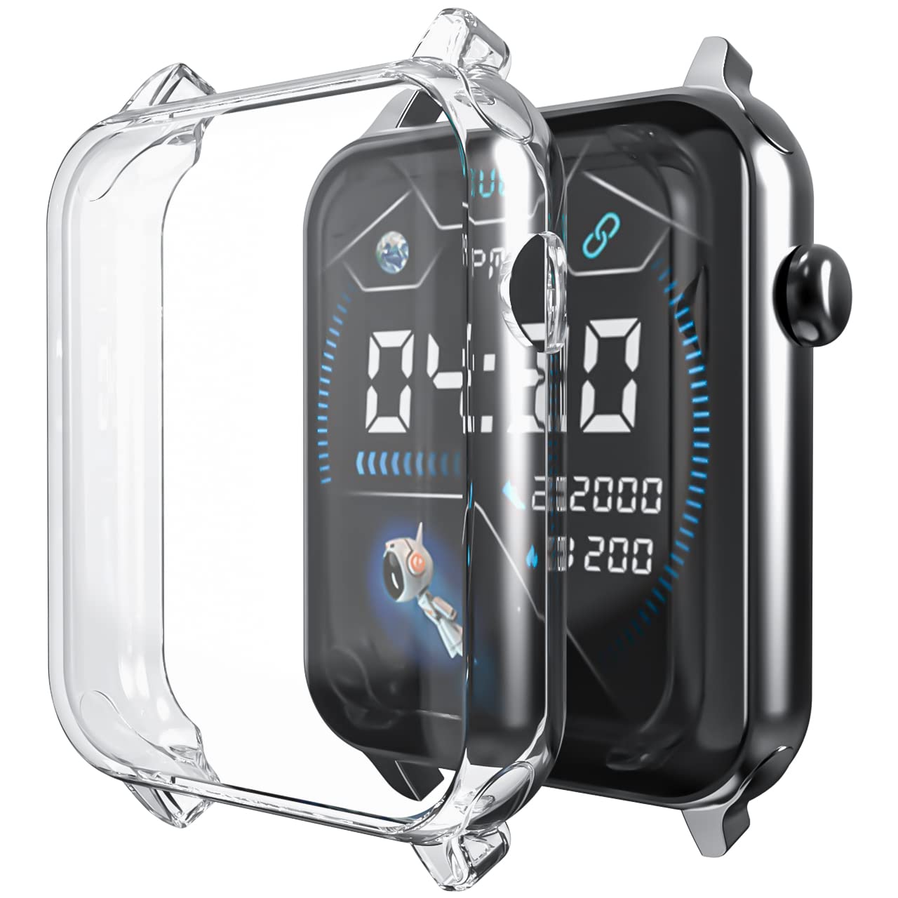 Watch Case Compatible with Boat Wave Lite Tempered Glass Screen Protector, HD Clear Touch Sensitive Ultra-Thin TPU Protective Cover - (Transparent)