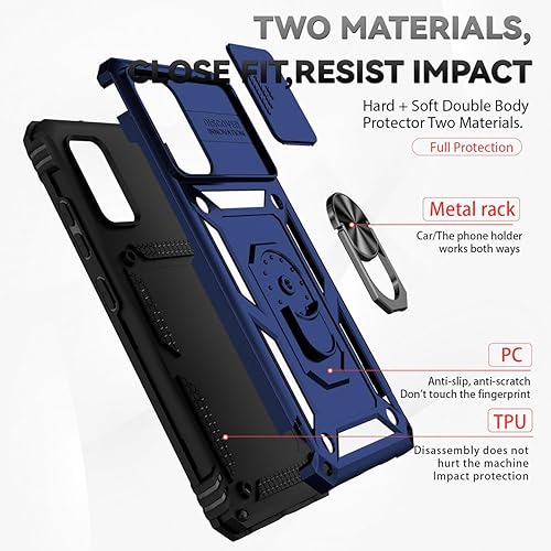 Miniatura 3 de Vokuha Funda para Galaxy A32 4G, Samsung A32 4G SM-A325F con protector de pantalla de vidrio templado y cubierta de cámara deslizante, soporte de