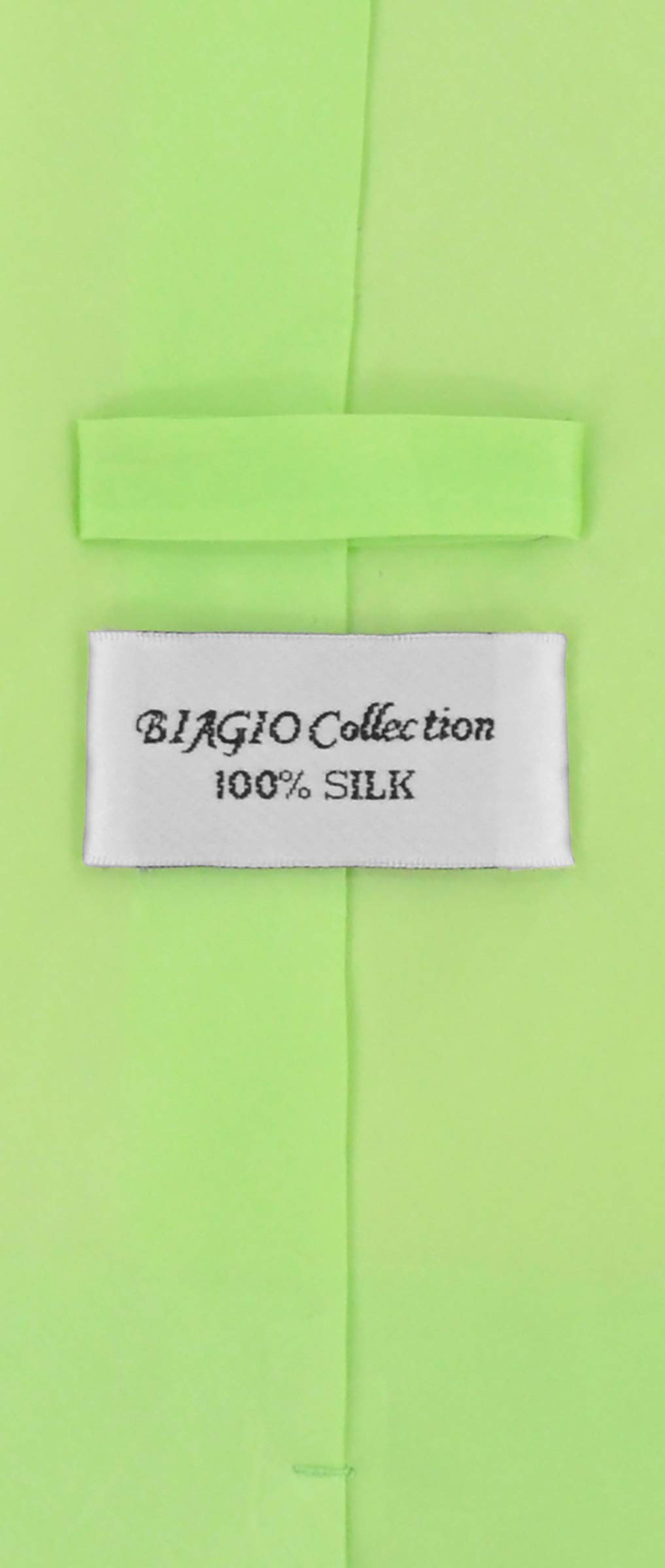 Biagio 100% SILK NeckTie Solid LIME GREEN Color Men's Neck Tie