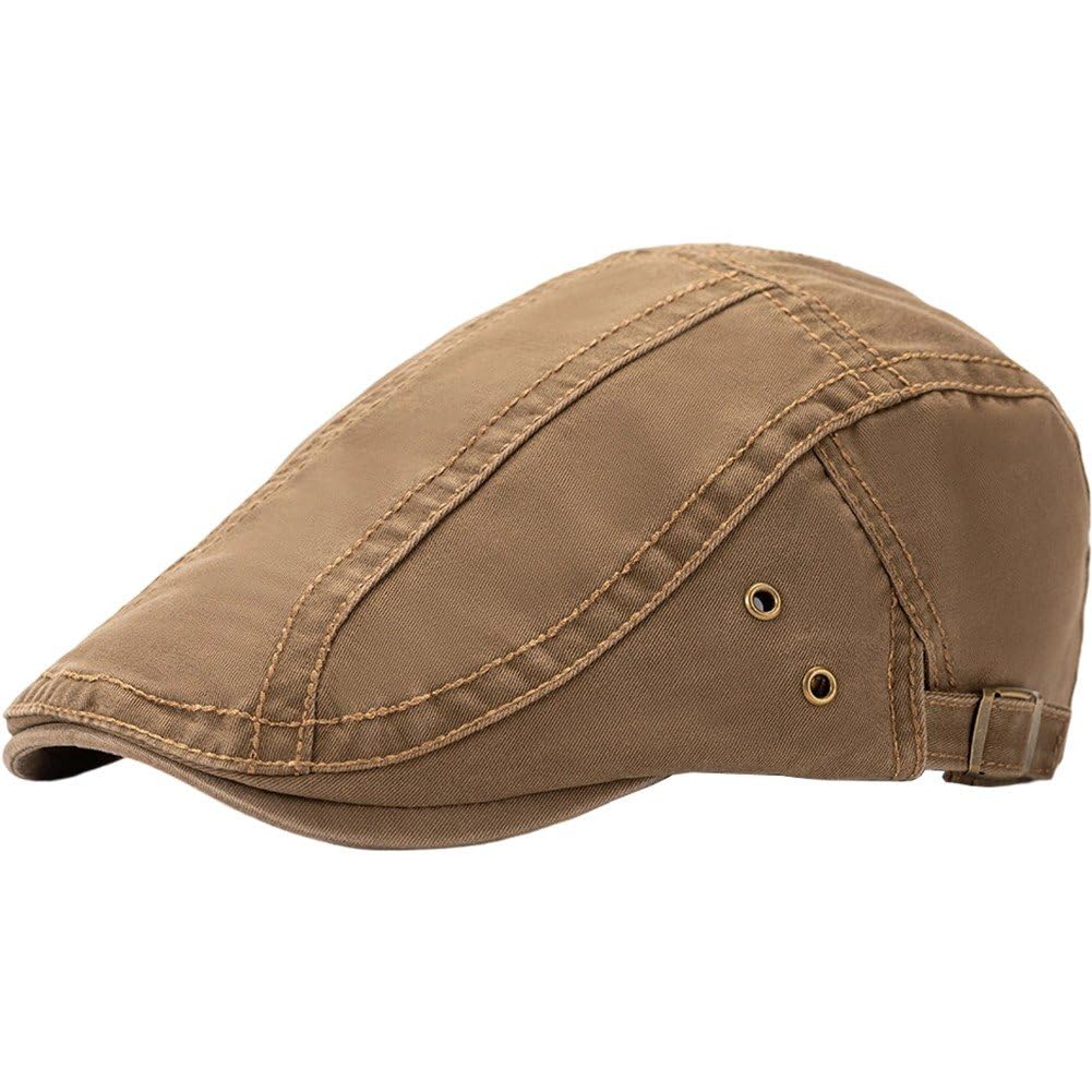 Fituenly Newsboy Cap for Men Flat Hats Adjustable Breathable Caps Cabbie Ivy Driving Hunting Sport Golf Outdoor