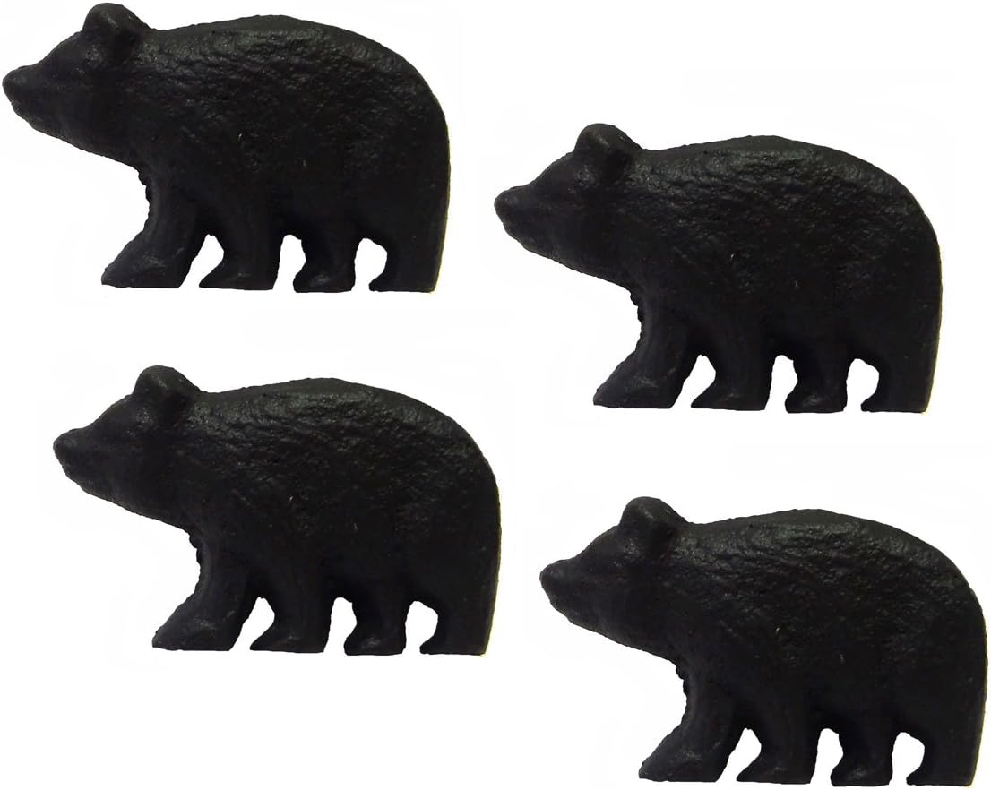 Rustic Black Bear Drawer Pulls (Set of 4 Knobs)