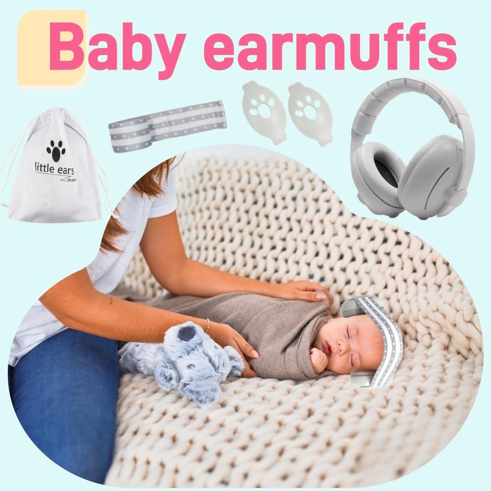 2 in 1 Cuffie Antirumore Neonato,Cuffie Antirumore,Cuffies Antirumores Bambini,Protettori Acustici per Neonati,Cuffies Antirumores Neonato Riduzione,Protezioni Acustiche per Bambini