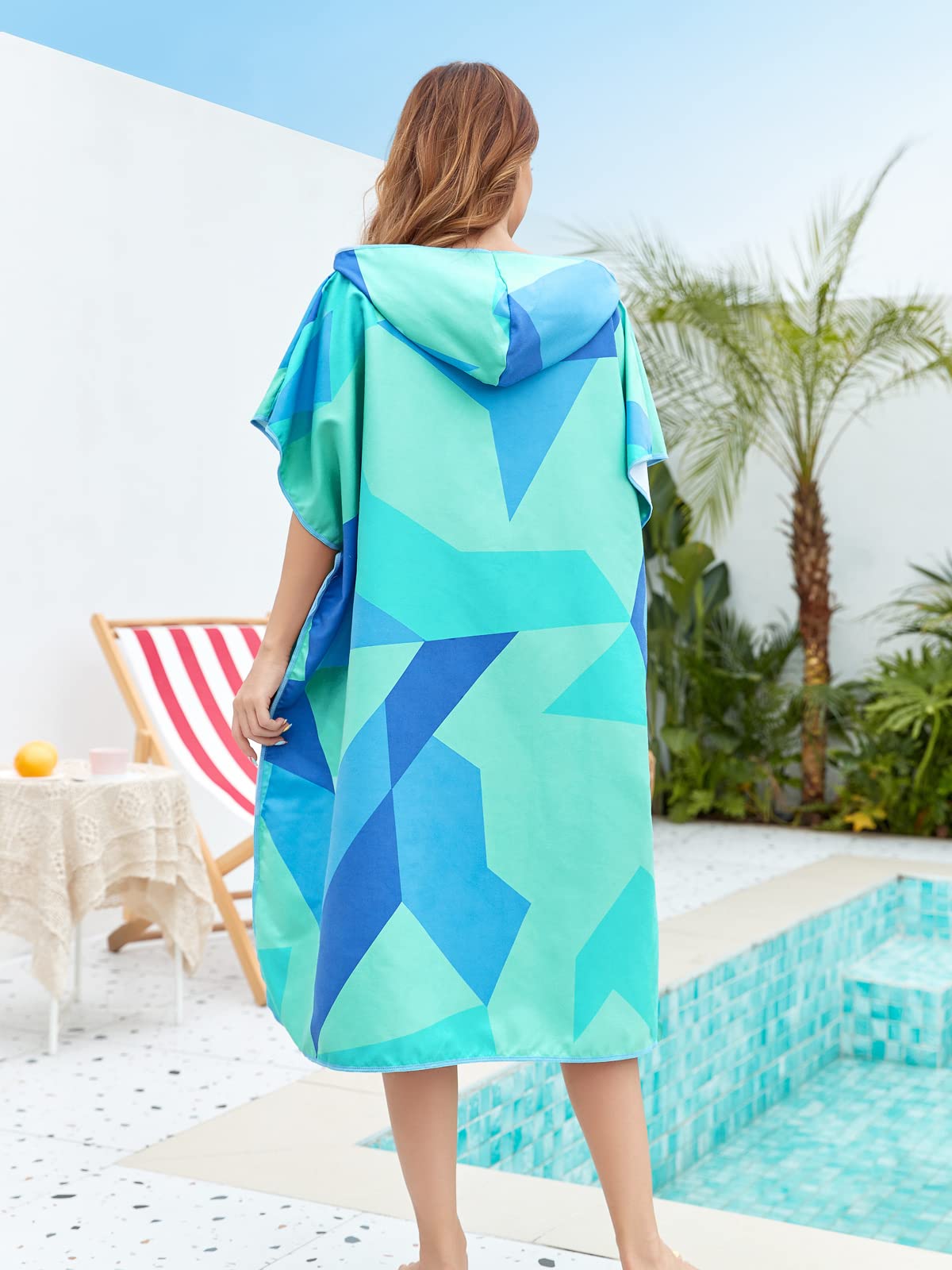 Toalla de Microfibra para Poncho de Surf con Capucha Bata de Baño para Nadar y Cambiarse en La Playa Talla única Todos los Adultos