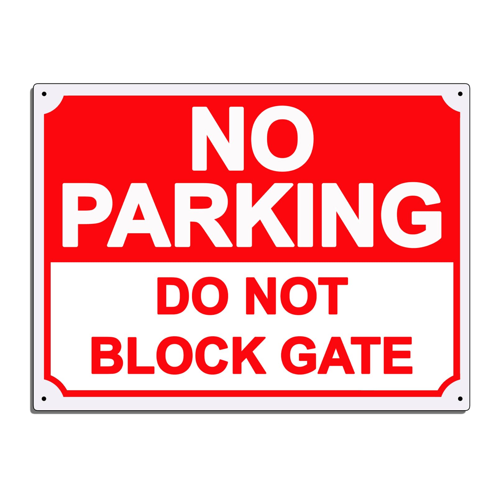 No Parking, Do Not Block Gate Warning Sign. Tough, Durable and Rust Proof Weatherproof Tin Sign/Plaque (6” x 4”) — image 1