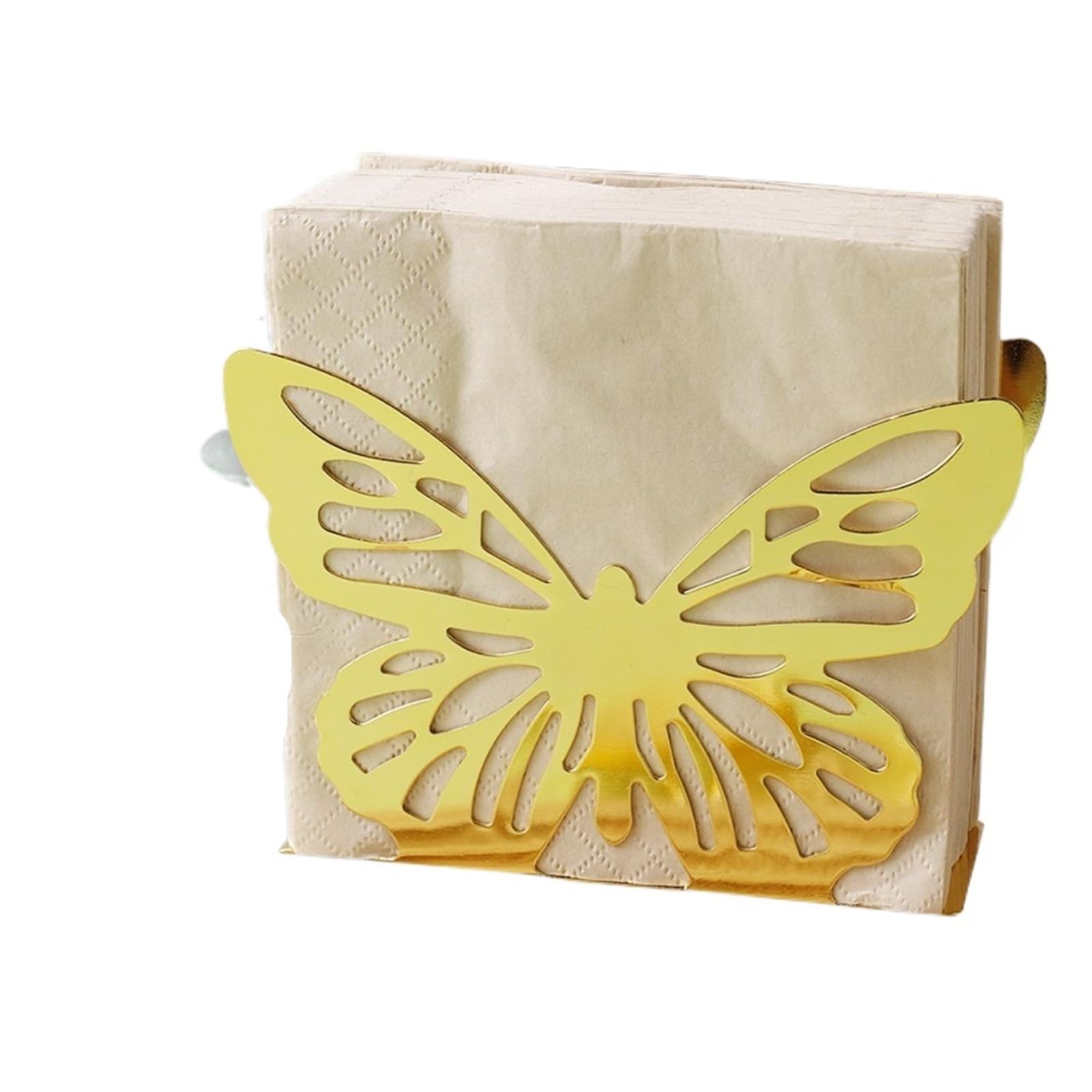 Napkin Holder Butterfly Napkin Holder Hollow Metal Freestanding Tissue Dispenser For Farmhouse Cafe Restaurant Kitchen Home(Gold)