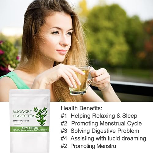 Miniatura 7 de Té de hojas de artemisa secas  40 porciones de artemisia natural de grado AAAAA, té de hierbas de ajenjo  Ayuda a dormir, sueño lúcido, relajarse,