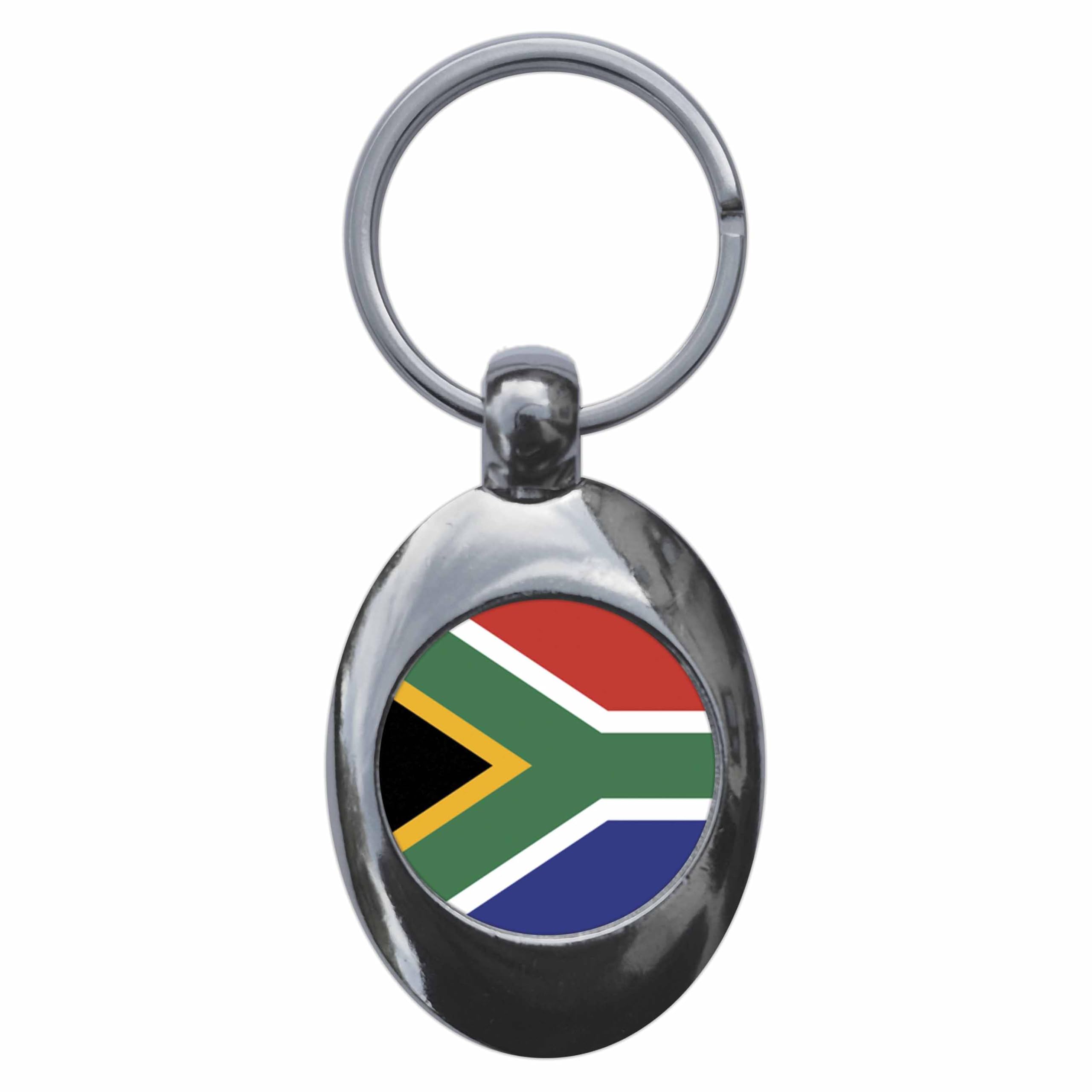 Ozorath South Africa Flag Keyring with Trolley Coin