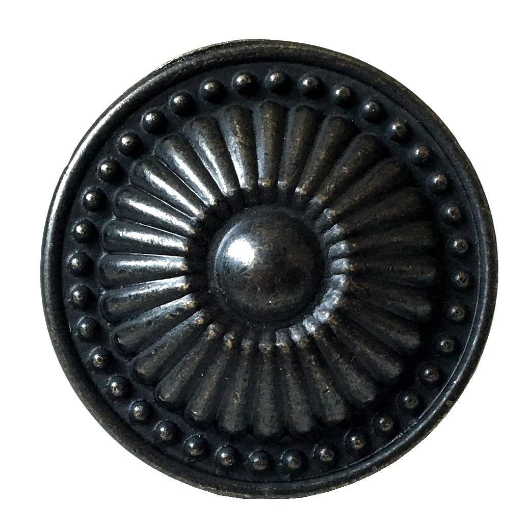 HAOJIazx 6.25" C-C Vintage Style Drawer Pull Antique Black Bronze Knob Cabinet Handle Dresser Pulls Kitchen Door Handles Hardware 160 mm Centers (NO.278)(Dia: 1.2" (30 mm))
