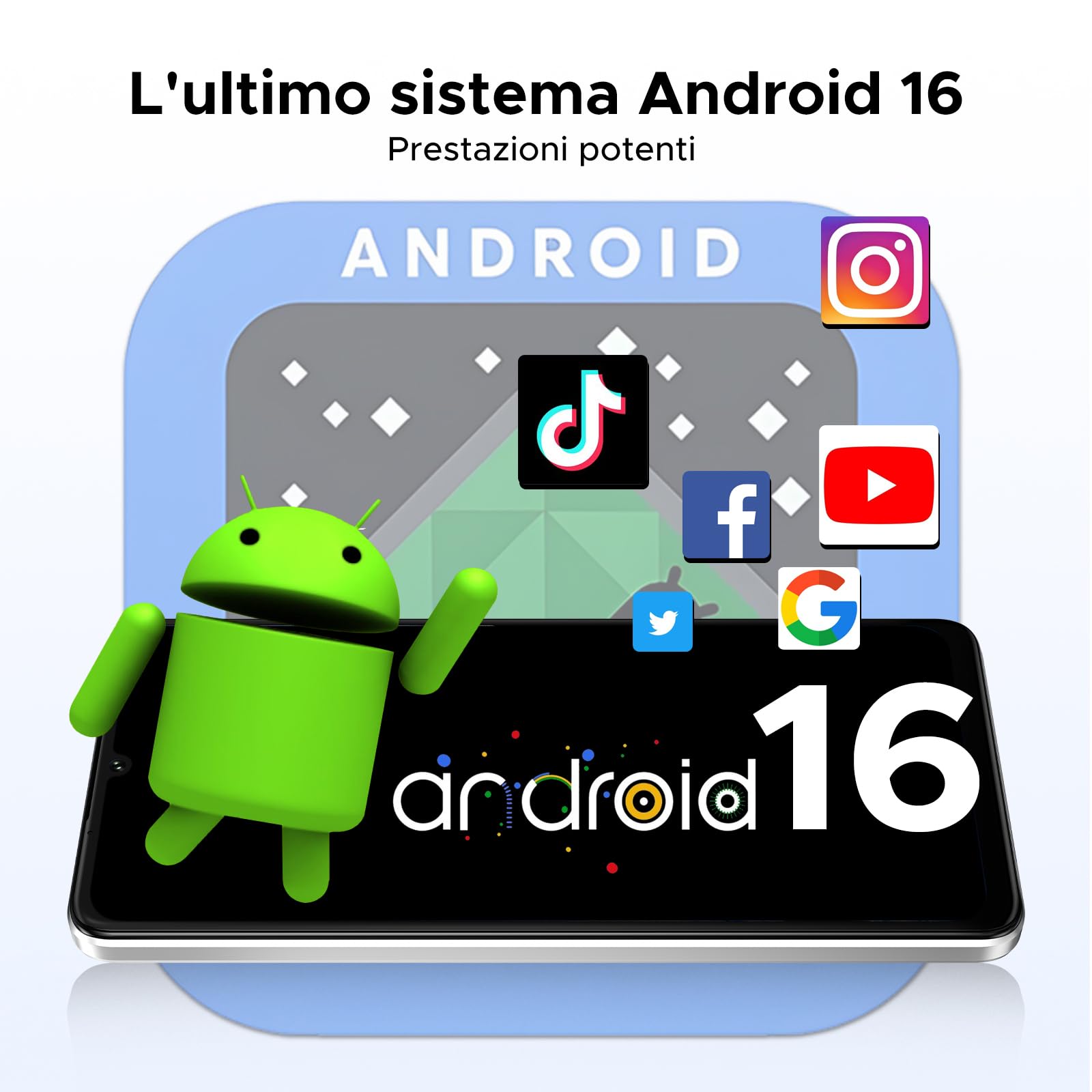 DOOGEE Note 59 Pro+ Smartphone 5G Android 16 Gemini AI, 512GB ROM+36(12+24) GB RAM Telefono Cellulare, 6250mAh 6.75" HD+120Hz Schermo Telefoni 50MP+8MP, Cellulari Face Unlock/Fingerprint/NFC, Bianco