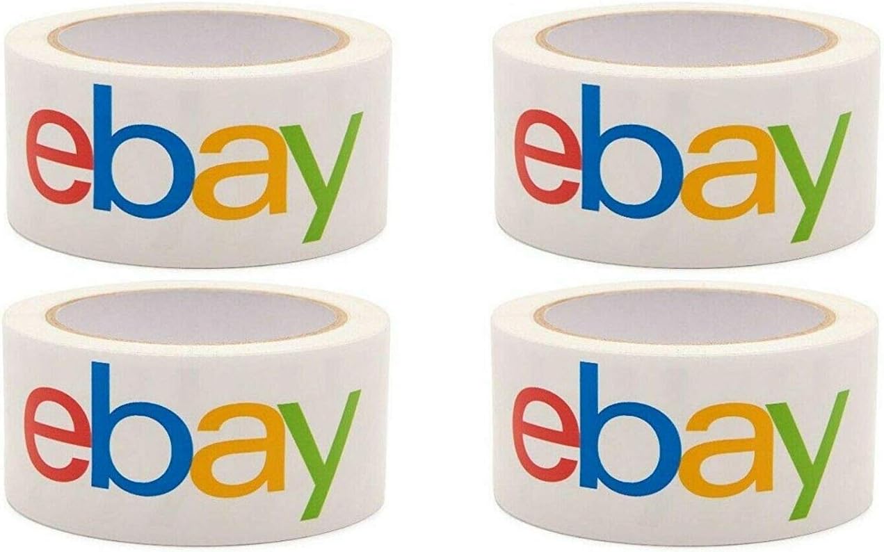 TacParts Official Ebay Branded BOPP Packaging Tape - Shipping Supplies 4 Rolls