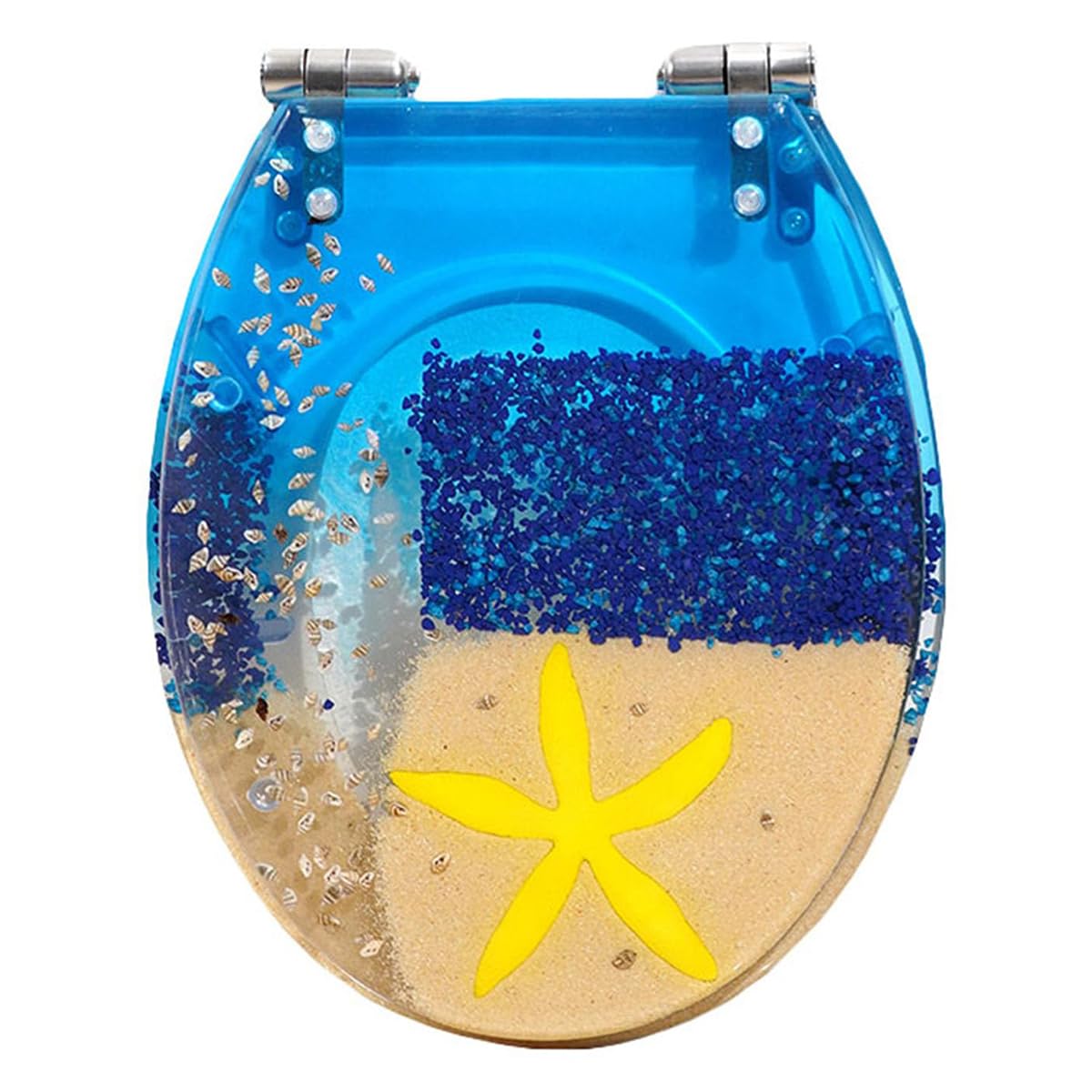 Abattant WC rond résine transparente amortisseur et clipsable