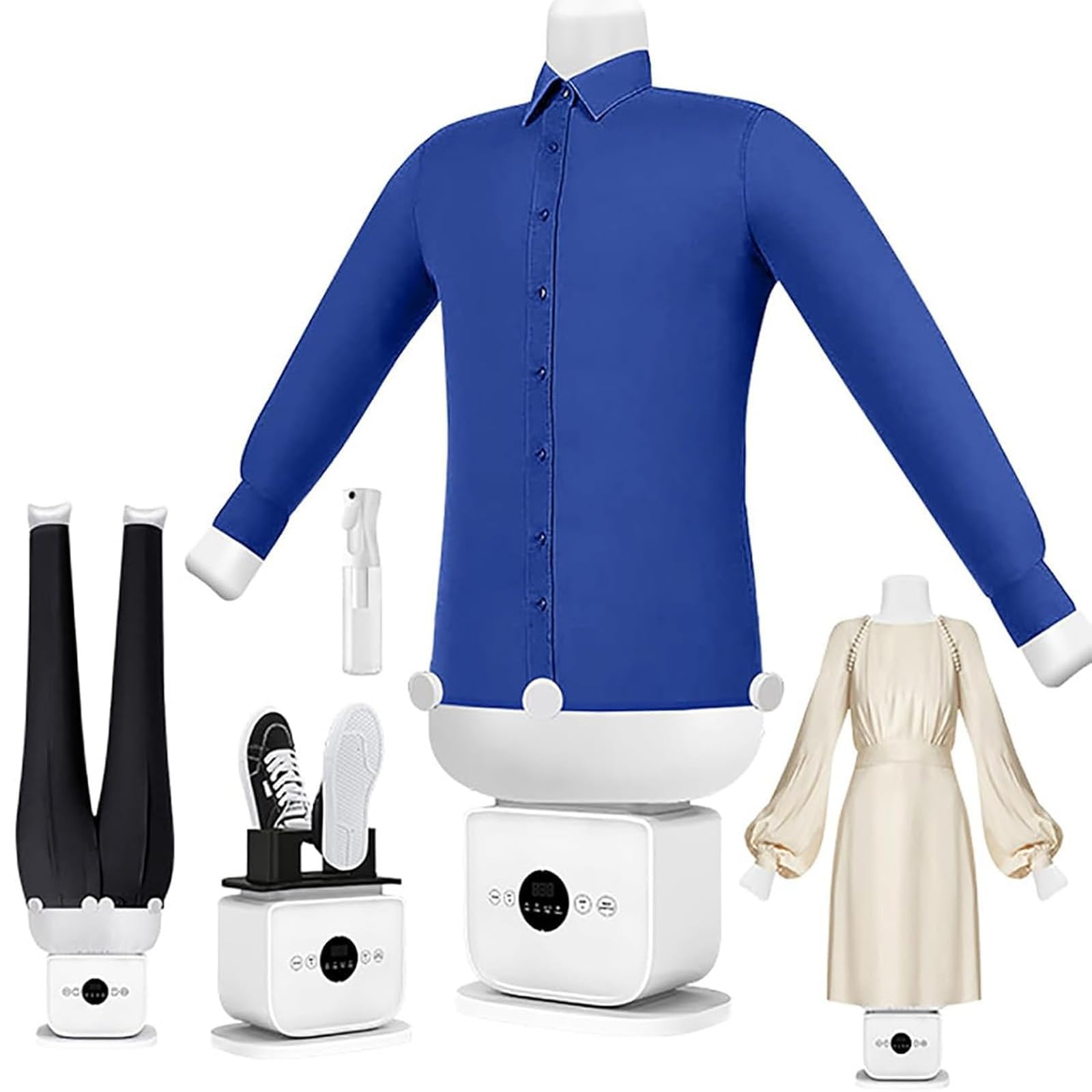 Macchina da Stiro Automatica con Porta Scarpe E Manichino | Sistema Di Cura Dei Vestiti Hands Free Da 1400W Con Aria Calda A 70°C Per Camicie, Pantaloni E Bucato Quotidiano