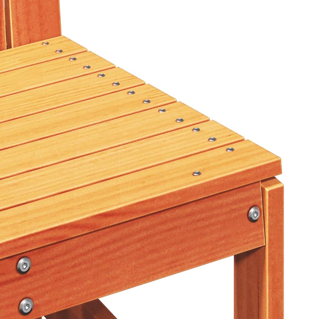 Silla de jardín marrón cera, 50,5 x 55 x 77 cm, madera maciza de pino, robusta pieza de mobiliario para exterior para patio y jardín, cómodo asiento para terraza