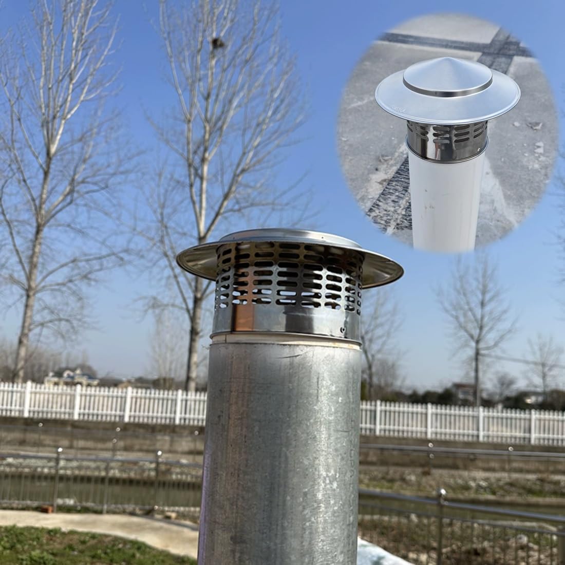 Cappellino Per Camino 11 Cm 16 Cm 20 Cm 25 Cm 30 Cm Comignolo Verticale Per Tetto In Acciaio Inox 304, Comignolo Cappello Per Stufe A Legna O Pellet Caldaie, Tappo Antipioggia(25 cm-9.8 in)