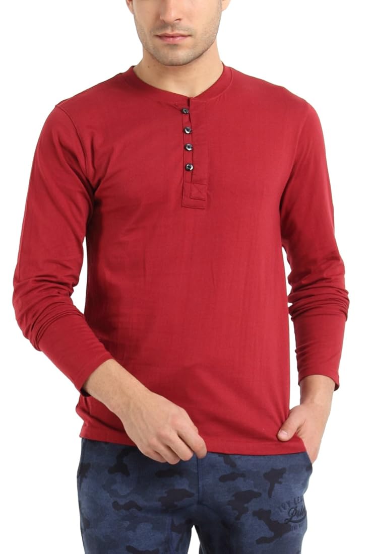 HOOUDO Men's T Shirt Short Sleeves Button Up Henley Tops Loose Cotton