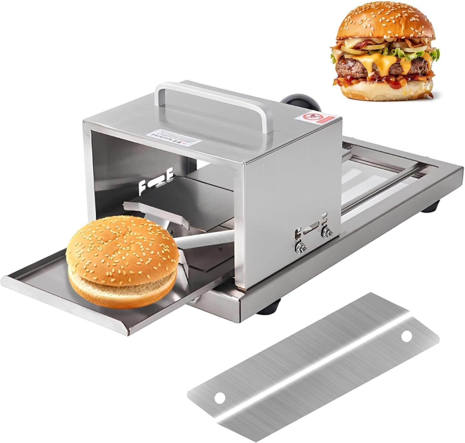 Cortador manual de bagels con ajuste de grosor de 4 niveles