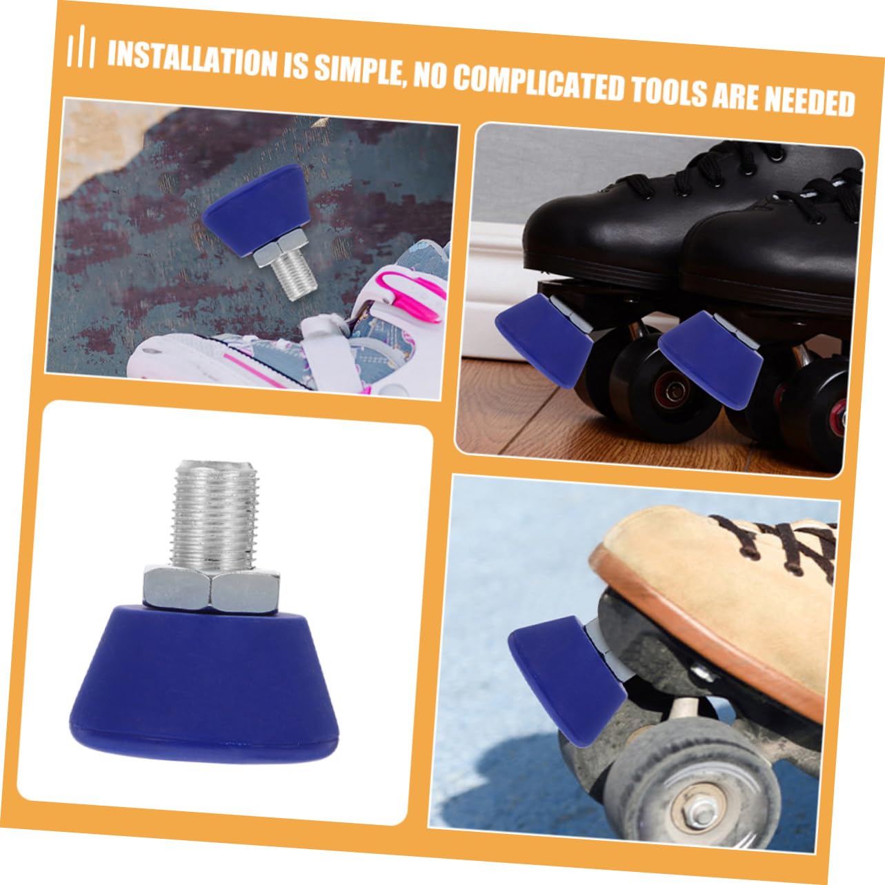 Sosoport Tappo Pattinaggio di Gomma Accessori Dito del Piede Protezioni per Le Dita dei Pattini A Rotelle Cuscinetti per Pattini A Rotelle Gomma da Cancellare Blu