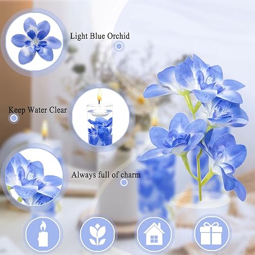 Miniatura 3 de 10 velas flotantes de flores artificiales de orquídea, centro de mesa, centros de mesa de boda, relleno de jarrón para bodas, fiestas de cumpleaños,