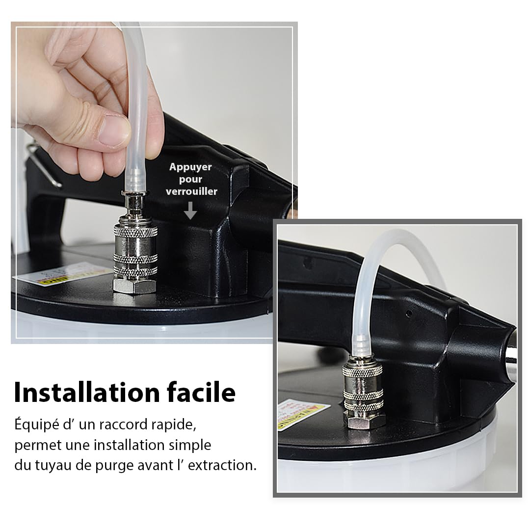 FIRSTINFO A1151G | Durite de Purge de Frein 1,5M avec Clapet Antiretour | Compatible avec FIRSTINFO Purgeur de Frein