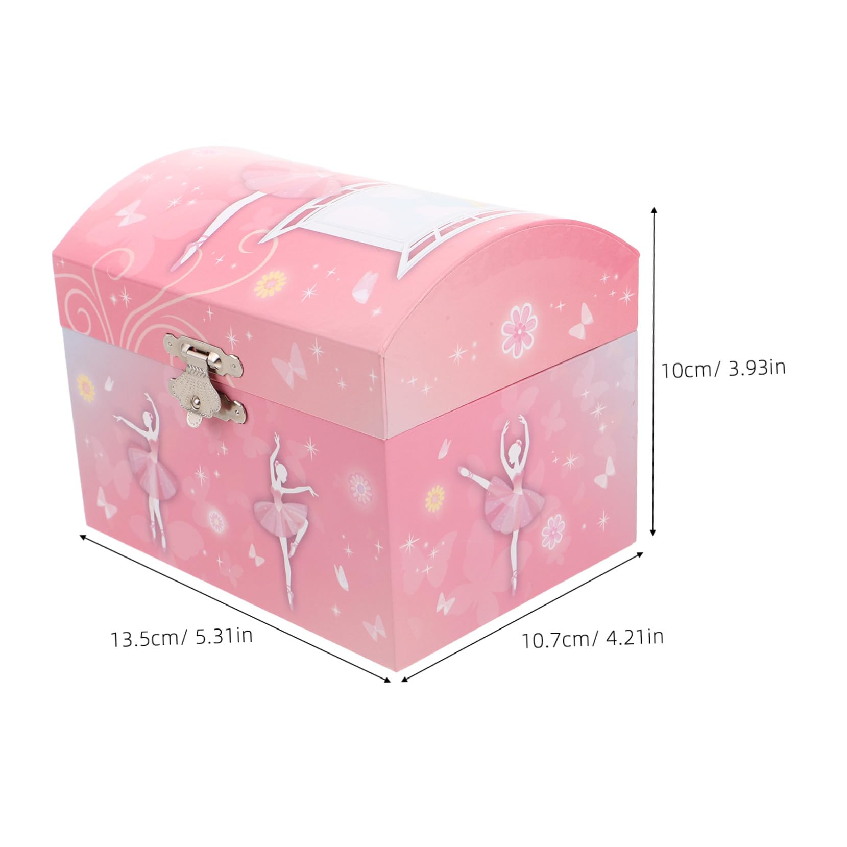 Cabilock Joyero Musical de Bailarina con Espejo, Caja de Música Infantil para Niñas, Organizador de Joyas Rosa con Compartimentos, Obsequio de Cumpleaños