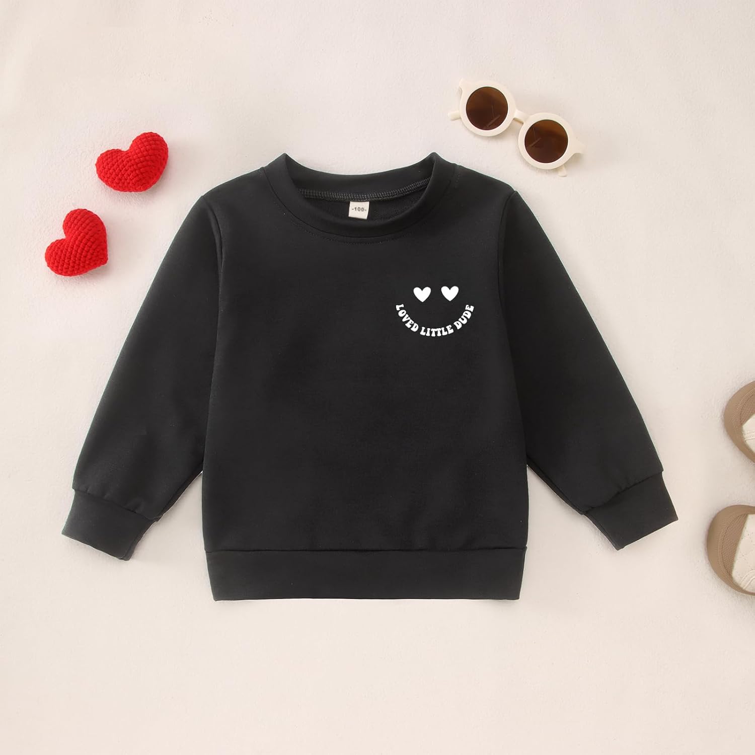 Toddler Baby Boys Valentines Sweatshirt Loved Little Dude Long Sleeve Outfit Shirt Cute Heart Crewneck Pullover Top - Image 5