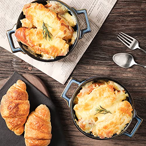 vicrays Ceramic Soup Bowls with Handles, 24 Oz Porcelain Soup Crocks for French Onion Soup, Cereal, Beef Stew, Chill, Pasta, Pot Pies, Microwave and Oven Safe, Set of 4 (Blue) - Image 6