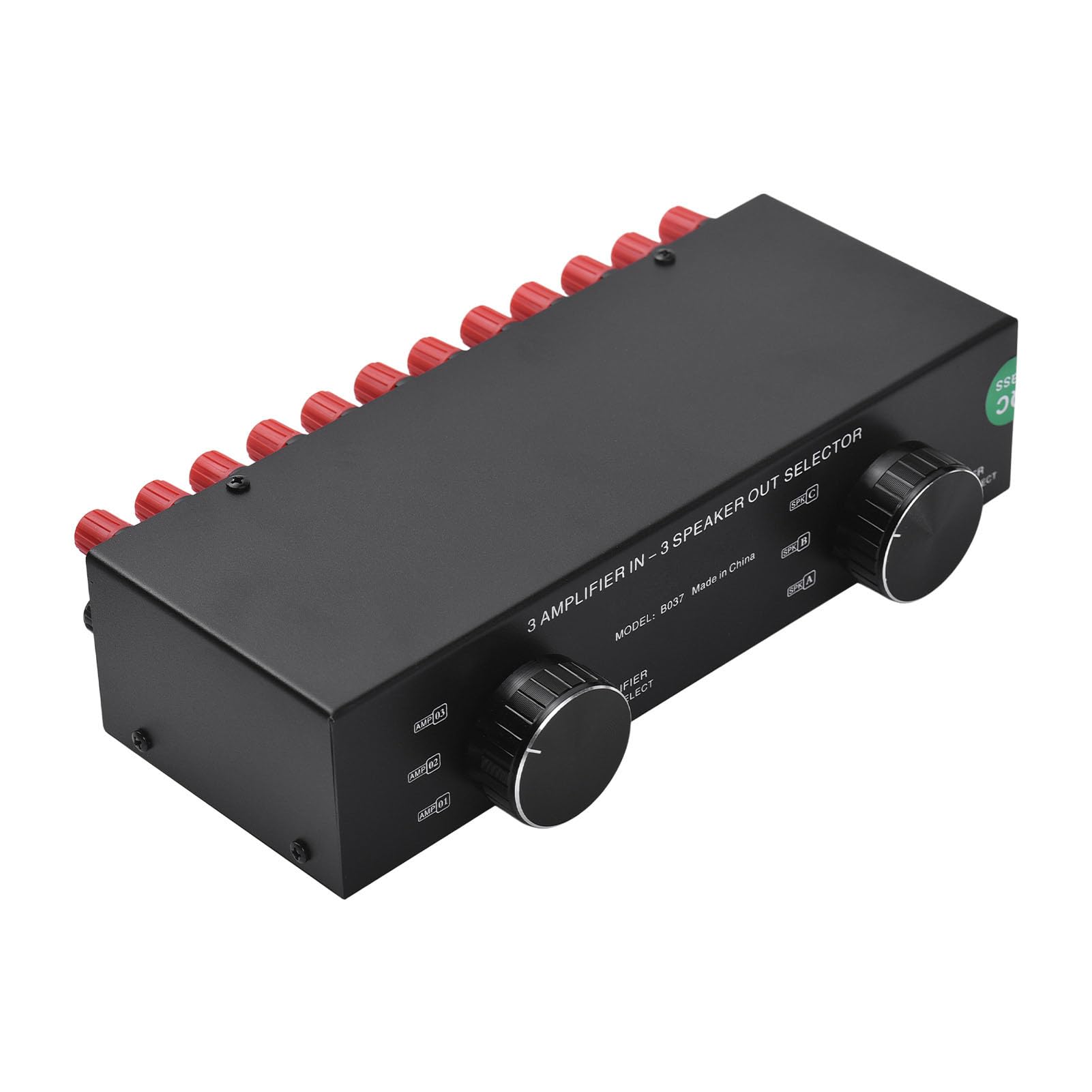 Przełącznik Głośników Dozownik Komparator Wzmacniacz Typu Plug and Play Przełącznik Wyboru Głośników 300 W na kanał Zapewniający niezawodną stabilność Sygnału Stal Czarny 9,4 * 5,3 * 2,4