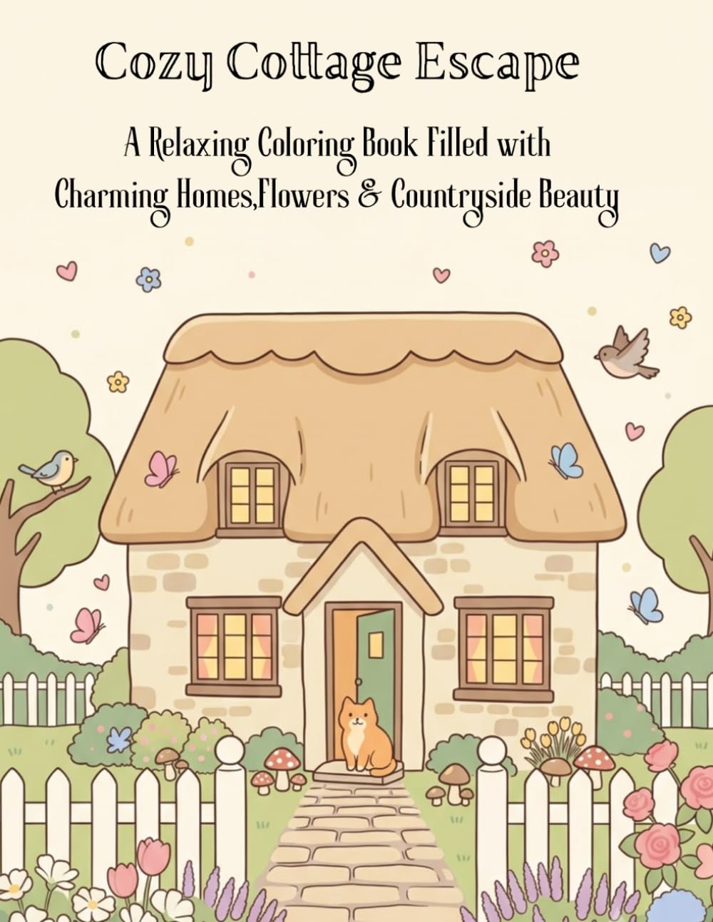Cozy Cottage Escape: 50 Relaxing Cottagecore Scenes for teens and Adults | Charming Cottages, Blooming Gardens, Woodland Animals & Peaceful Countryside Escapes