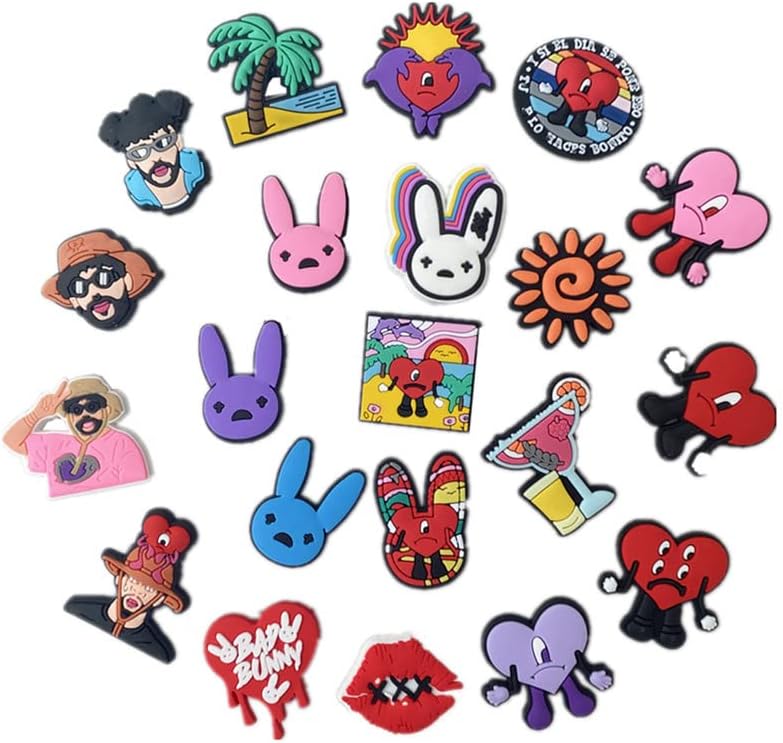 TOYORK Dijes de PVC para zapatos 21 unidades decoración de zapatos para niñas niños adolescentes regalos para niños estilo conejito No es una piedra