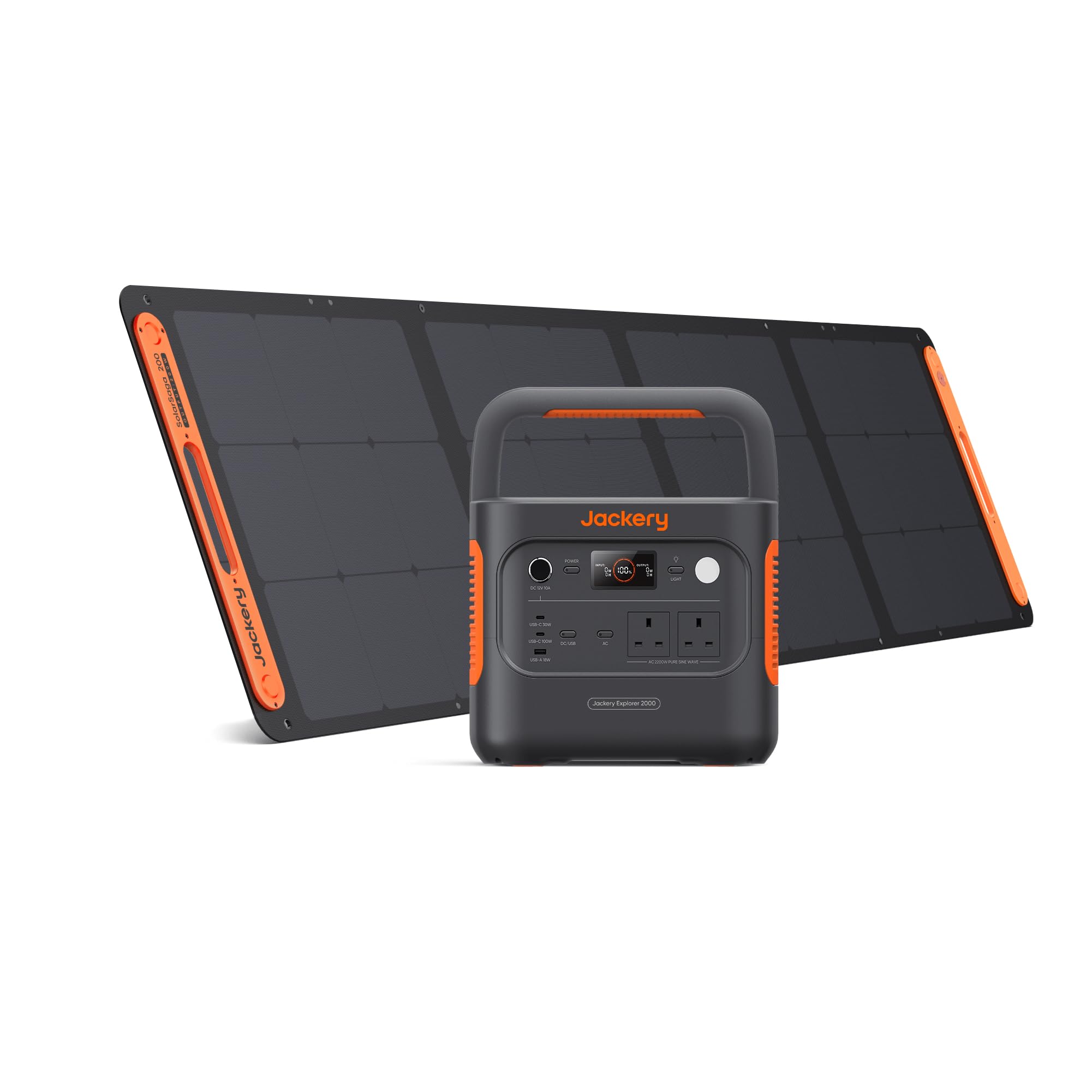 Jackery Solar Generator 2000 v2 with 200W Solar Panels, 2042Wh/2200W LiFePo4 Portable Power Station, USB-C PD 100W Fast Charging for Road Trips/RVing/Outdoor Camping/Daily Energy Storage