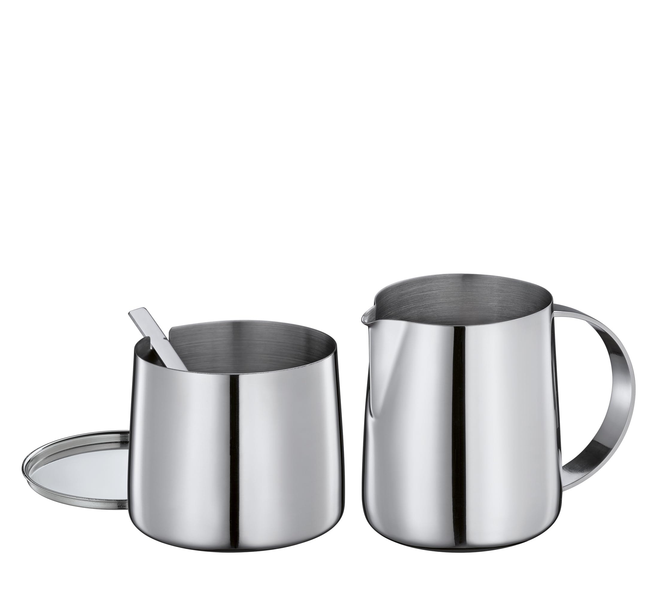 Juego de café de acero inoxidable cilio DELIZIA con azucarero y jarra apilable de 250 ml